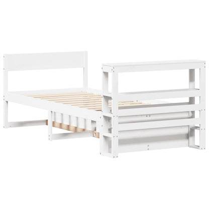 Bedframe Zonder Matras Massief Grenenhout 90 x 200 cm Wit