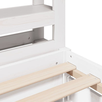 Bedframe Zonder Matras Massief Grenenhout 90 x 200 cm Wit