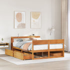 Bed met matras massief grenenhout wasbruin 140x190 cm