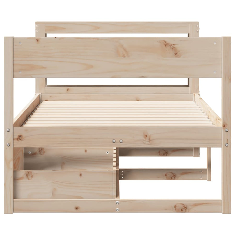 Bedframe zonder matras massief grenenhout 90x190 cm