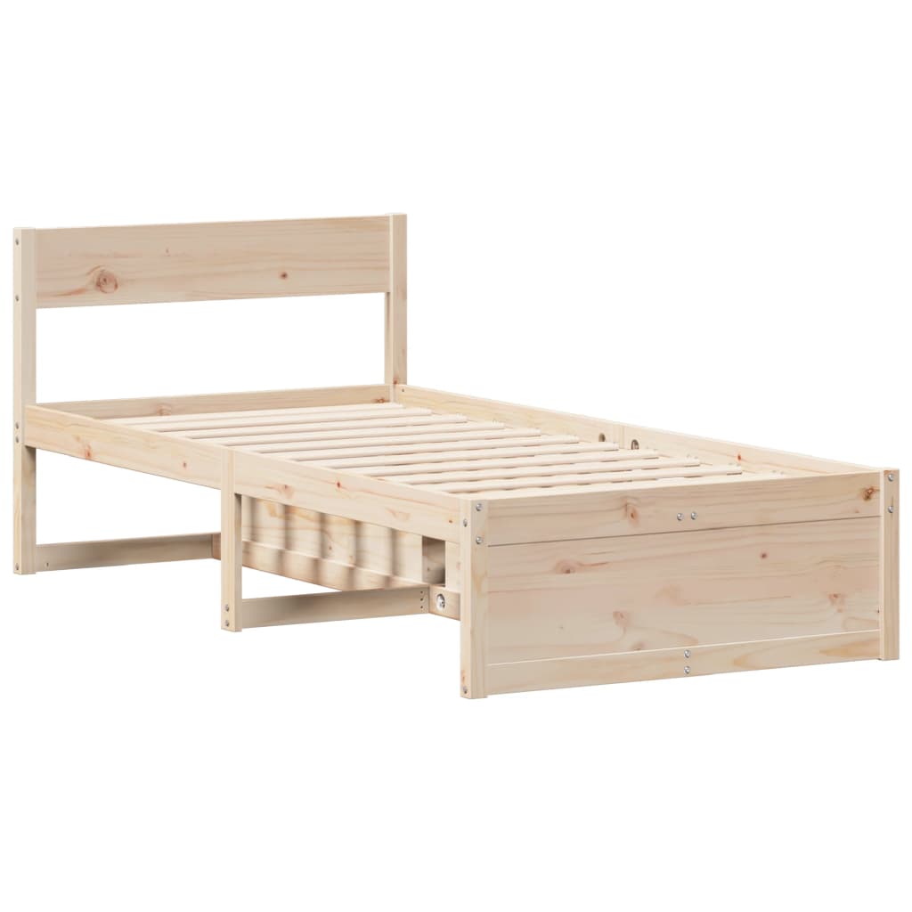 Bedframe zonder matras massief grenenhout 75x190 cm