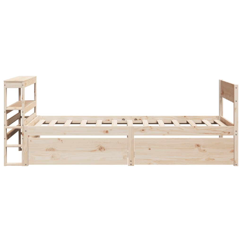 Bedframe zonder matras massief grenenhout 75x190 cm