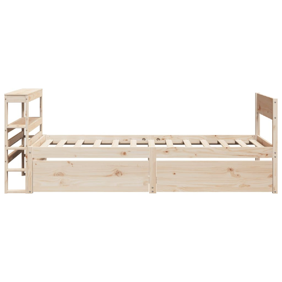 Bedframe zonder matras massief grenenhout 75x190 cm