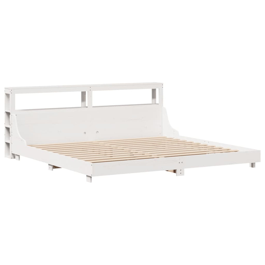 Bedframe zonder matras massief grenenhout wit 180x200 cm