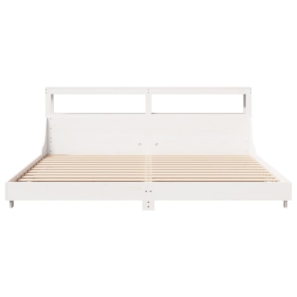 Bedframe zonder matras massief grenenhout wit 180x200 cm
