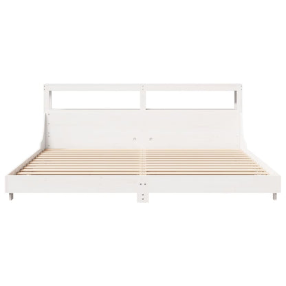 Bedframe zonder matras massief grenenhout wit 180x200 cm