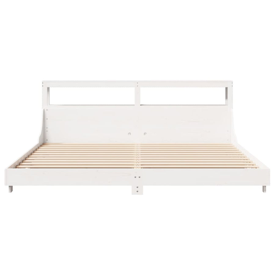 Bedframe zonder matras massief grenenhout wit 180x200 cm