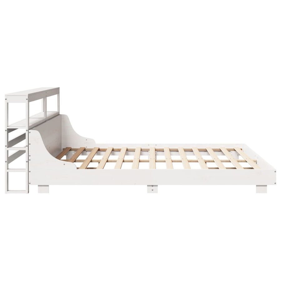Bedframe zonder matras massief grenenhout wit 180x200 cm