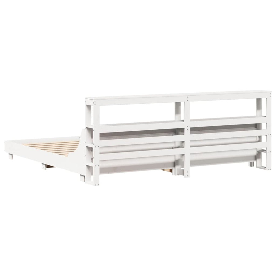 Bedframe zonder matras massief grenenhout wit 180x200 cm