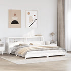 Bed frame without mattress solid pine wood white 180x200 cm