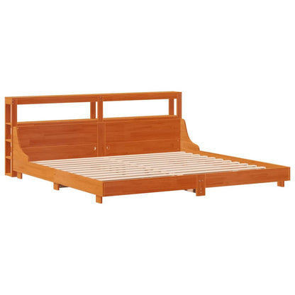 Bedframe zonder matras massief grenenhout wasbruin 180x200 cm