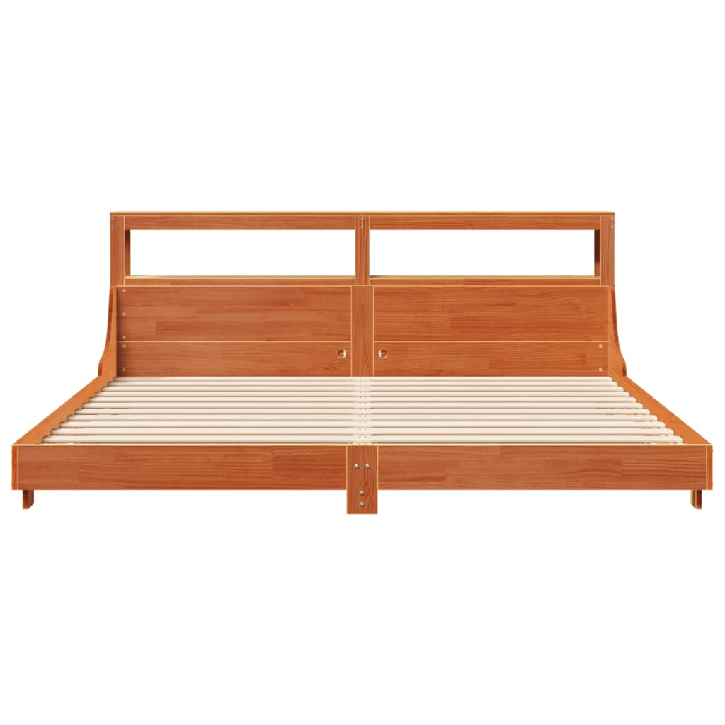 Bedframe zonder matras massief grenenhout wasbruin 180x200 cm