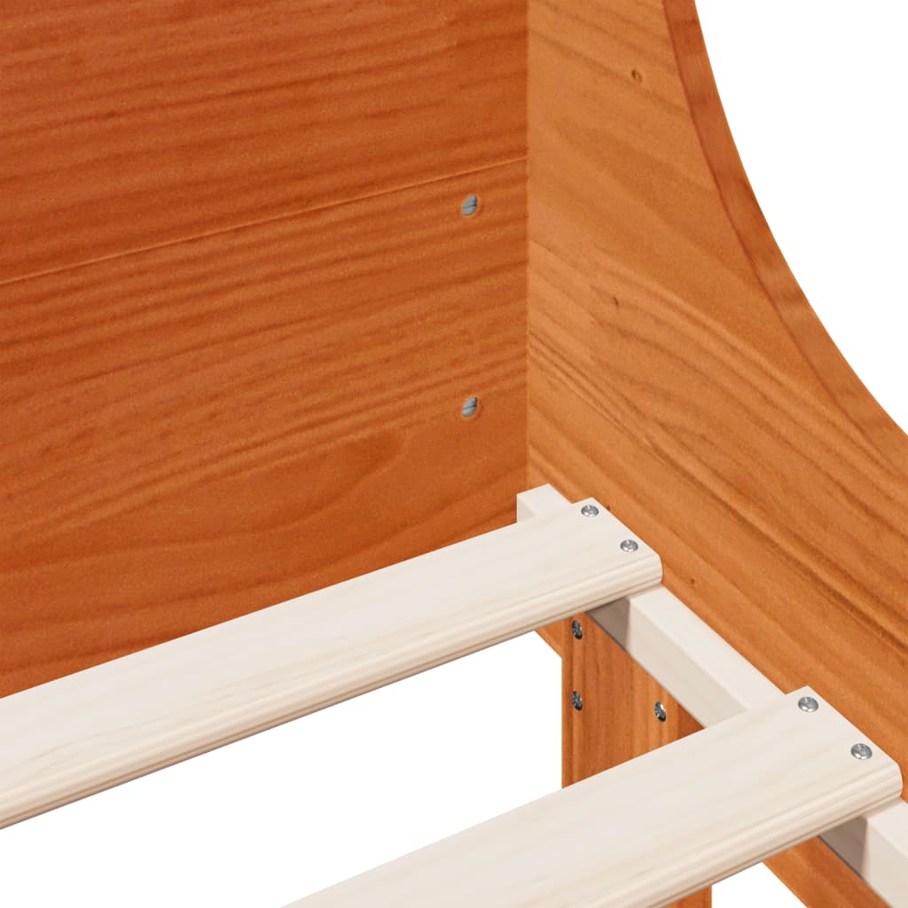 Bedframe zonder matras massief grenenhout wasbruin 180x200 cm