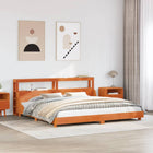 Bedframe massief grenenhout wasbruin 180x200 cm