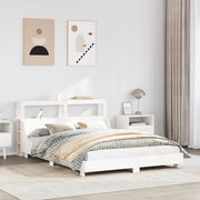 Bedframe massief grenenhout wit 150x200 cm
