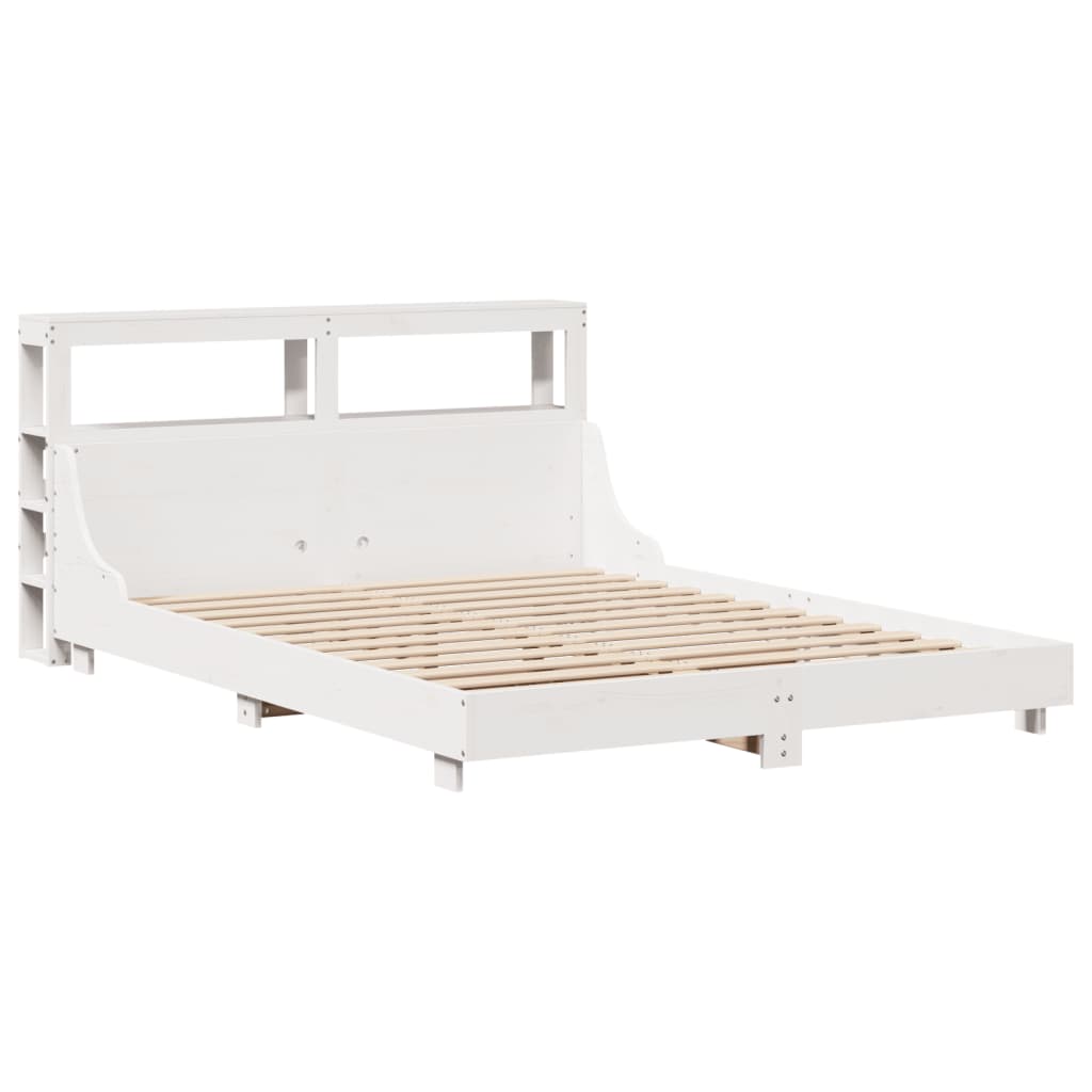 Bedframe zonder matras massief grenenhout wit 120x200 cm