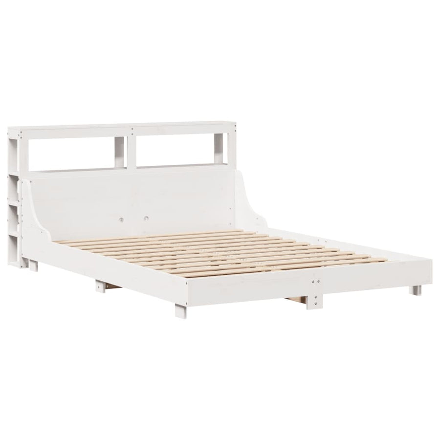 Bedframe zonder matras massief grenenhout wit 120x200 cm