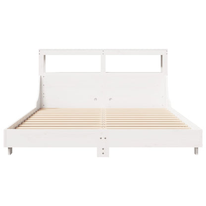 Bedframe zonder matras massief grenenhout wit 120x200 cm