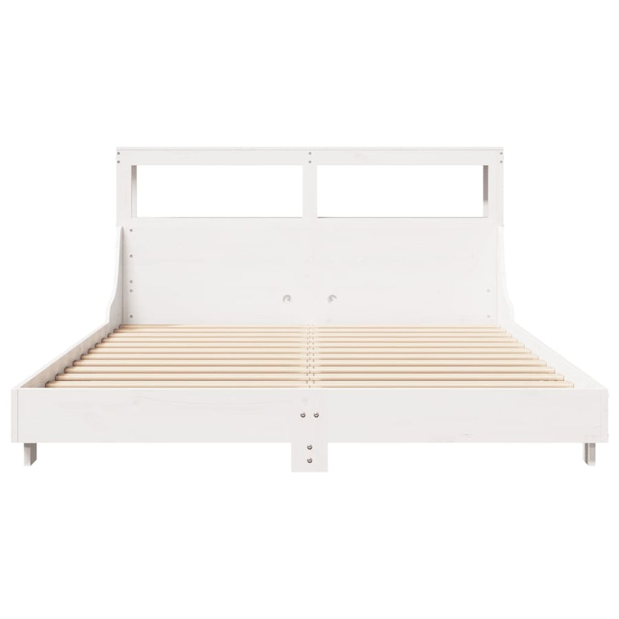 Bedframe zonder matras massief grenenhout wit 120x200 cm