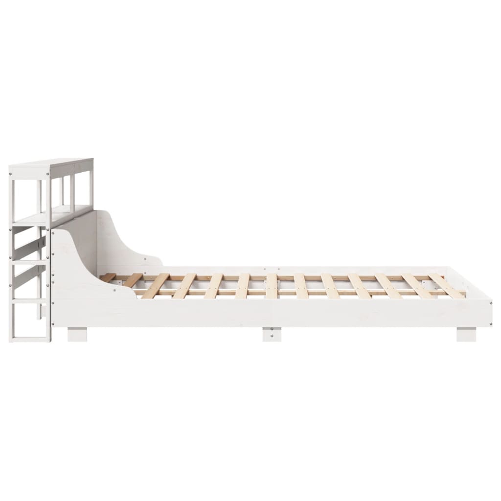 Bedframe zonder matras massief grenenhout wit 120x200 cm