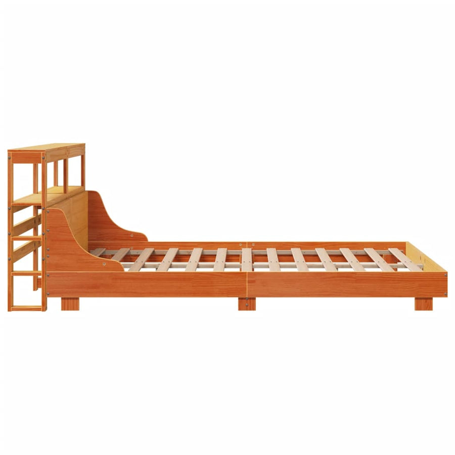 Bedframe zonder matras massief grenenhout wasbruin 120x200 cm
