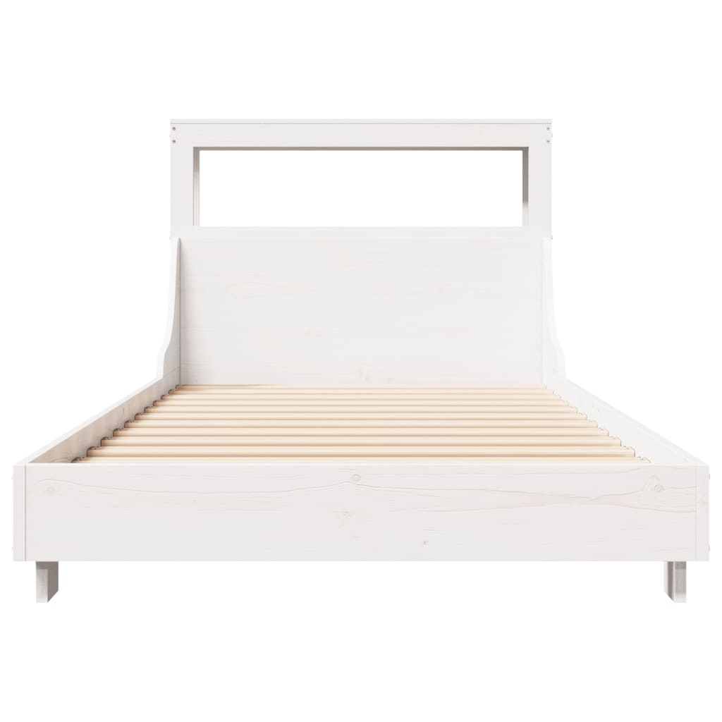 Bedframe Zonder Matras Massief Grenenhout 90 x 200 cm Wit