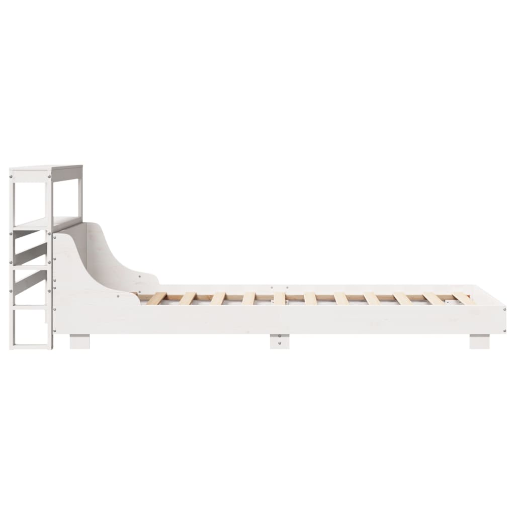 Bedframe Zonder Matras Massief Grenenhout 90 x 200 cm Wit