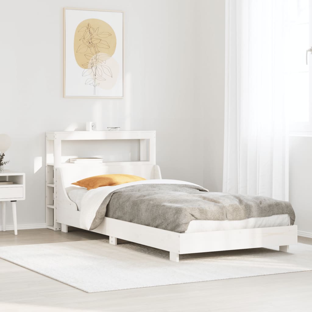 Bedframe Zonder Matras Massief Grenenhout 90 x 200 cm Wit