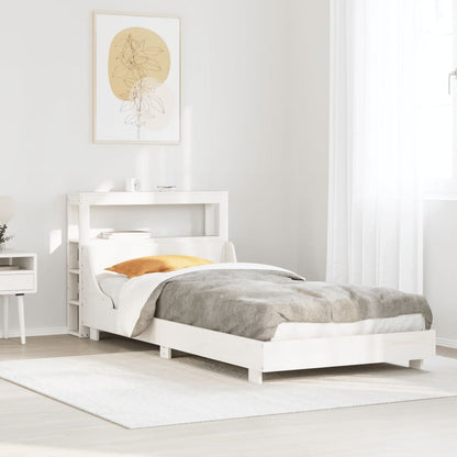 Bedframe Zonder Matras Massief Grenenhout 90 x 200 cm Wit