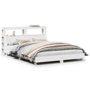 Bedframe massief grenenhout wit 120x190 cm