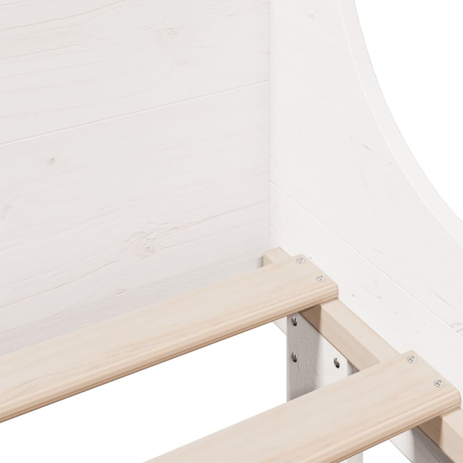 Bedframe zonder matras massief grenenhout wit 75x190 cm