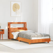 Bedframe massief grenenhout wasbruin 75x190 cm