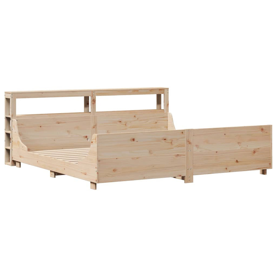 Bedframe Zonder Matras Massief Grenenhout 200 x 200 cm Naturel