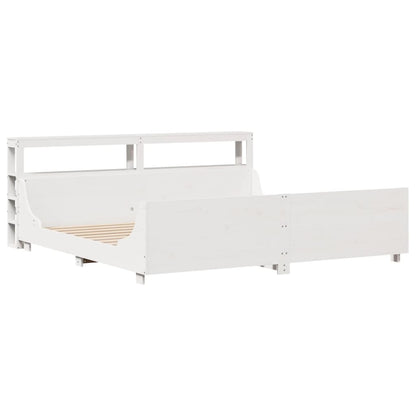 Bedframe zonder matras massief grenenhout wit 200x200 cm