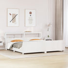 Bed frame without mattress solid pine wood white 200x200 cm