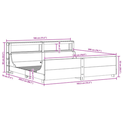 Bedframe zonder matras massief grenenhout 180x200 cm