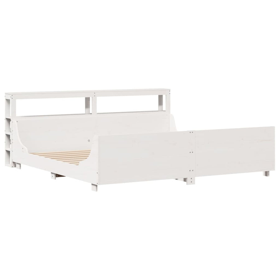Bedframe zonder matras massief grenenhout wit 180x200 cm