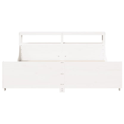 Bedframe zonder matras massief grenenhout wit 180x200 cm