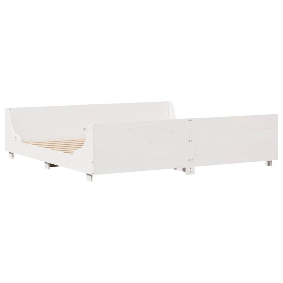 Bedframe zonder matras massief grenenhout wit 180x200 cm