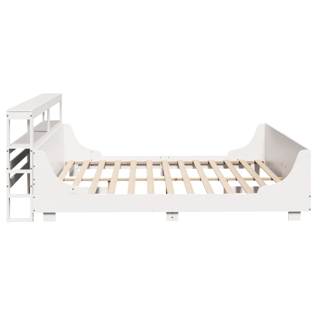 Bedframe zonder matras massief grenenhout wit 180x200 cm