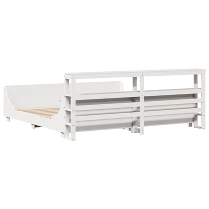Bedframe zonder matras massief grenenhout wit 180x200 cm