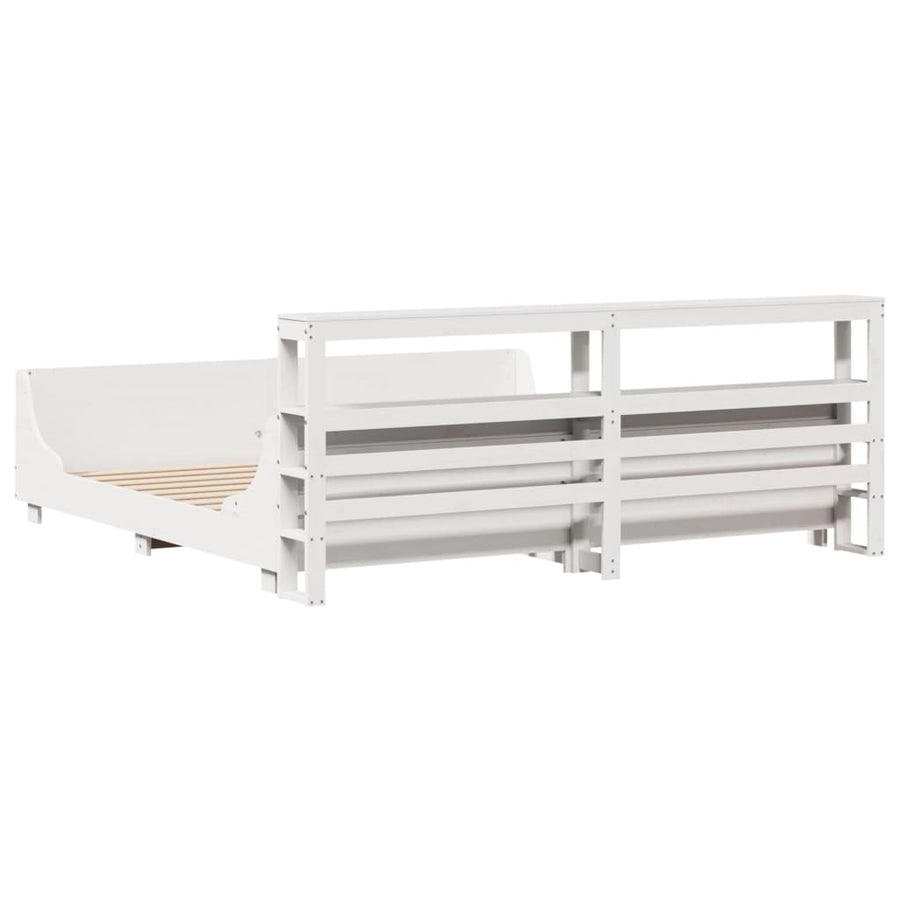 Bedframe zonder matras massief grenenhout wit 180x200 cm