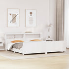Bed frame without mattress solid pine wood white 180x200 cm
