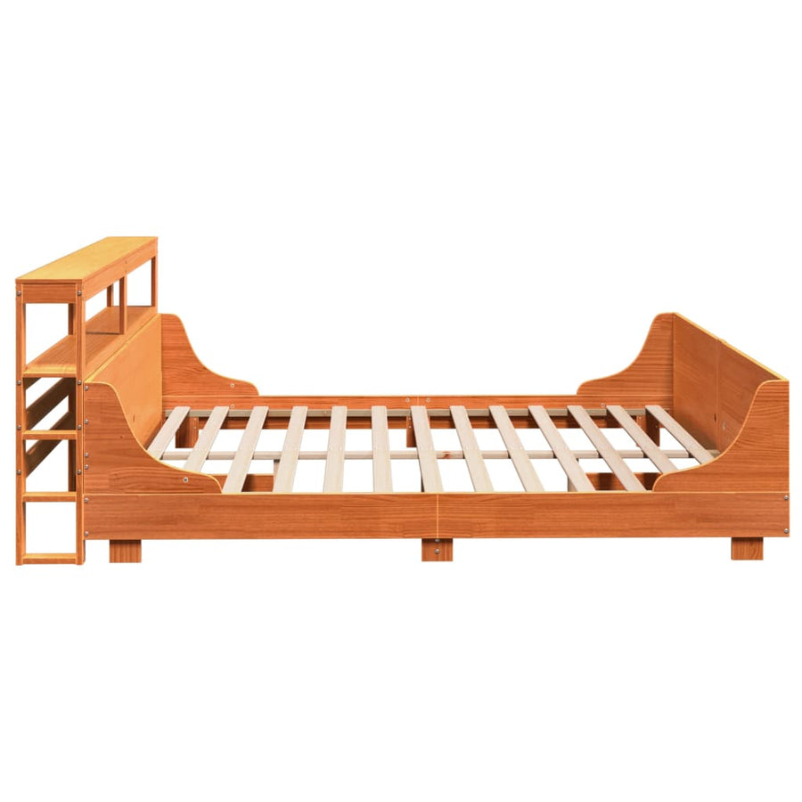 Bedframe zonder matras massief grenenhout wasbruin 180x200 cm