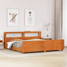 Bed frame without mattress solid pine wax brown 180x200 cm