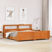 Bedframe massief grenenhout wasbruin 180x200 cm