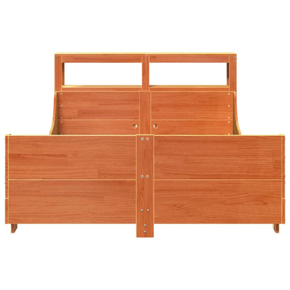 Bedframe zonder matras massief grenenhout wasbruin 150x200 cm