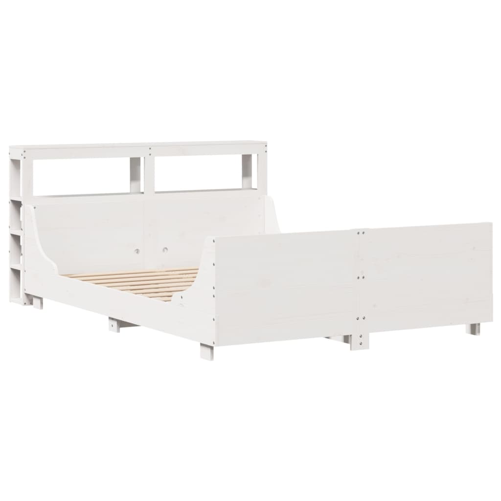 Bedframe zonder matras massief grenenhout wit 120x200 cm