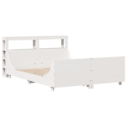 Bedframe zonder matras massief grenenhout wit 120x200 cm