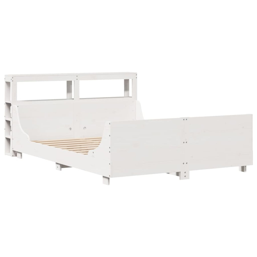 Bedframe zonder matras massief grenenhout wit 120x200 cm
